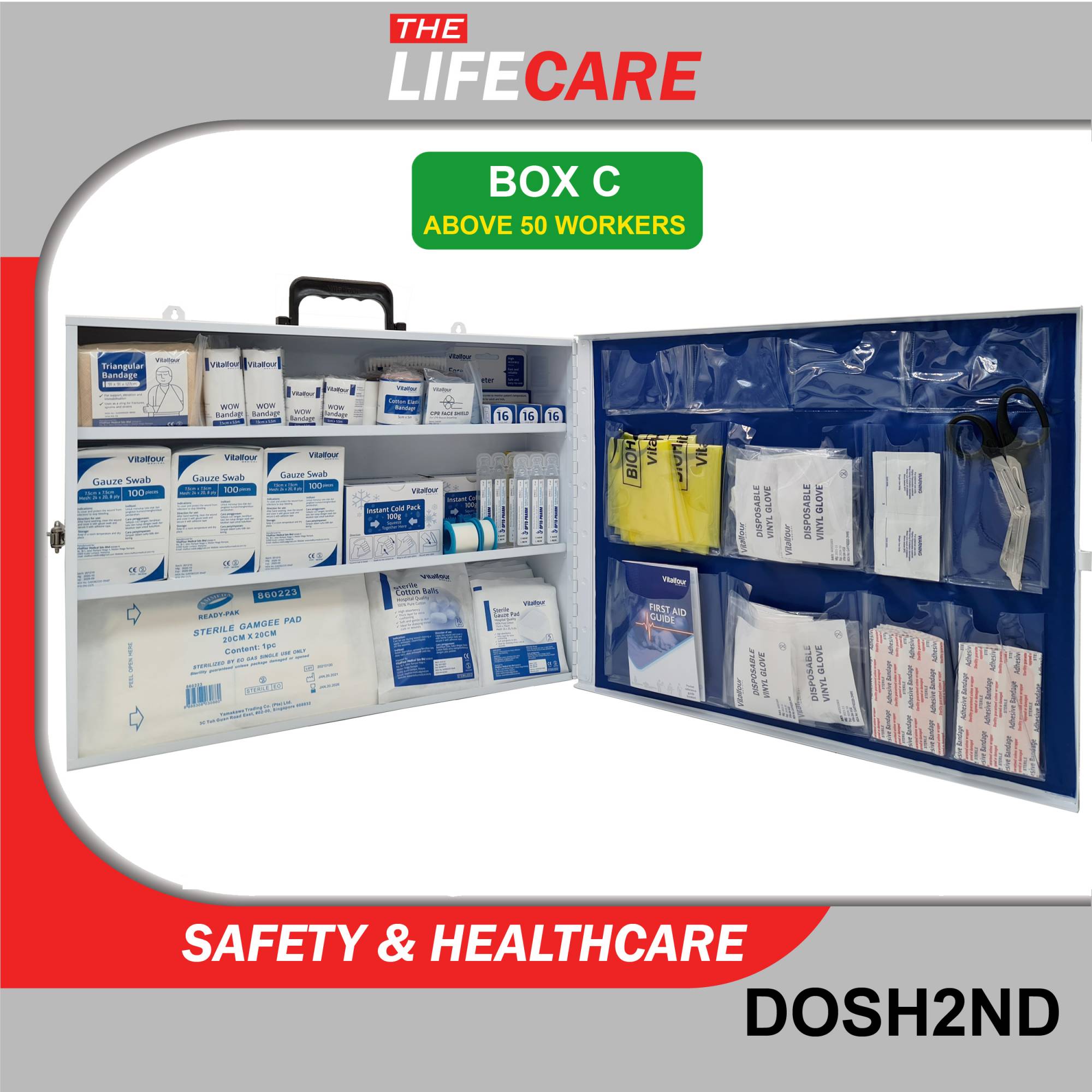DOSH 2nd Edition JKKP First Aid Kit BOX C Above 50 Pax First Aid Kit